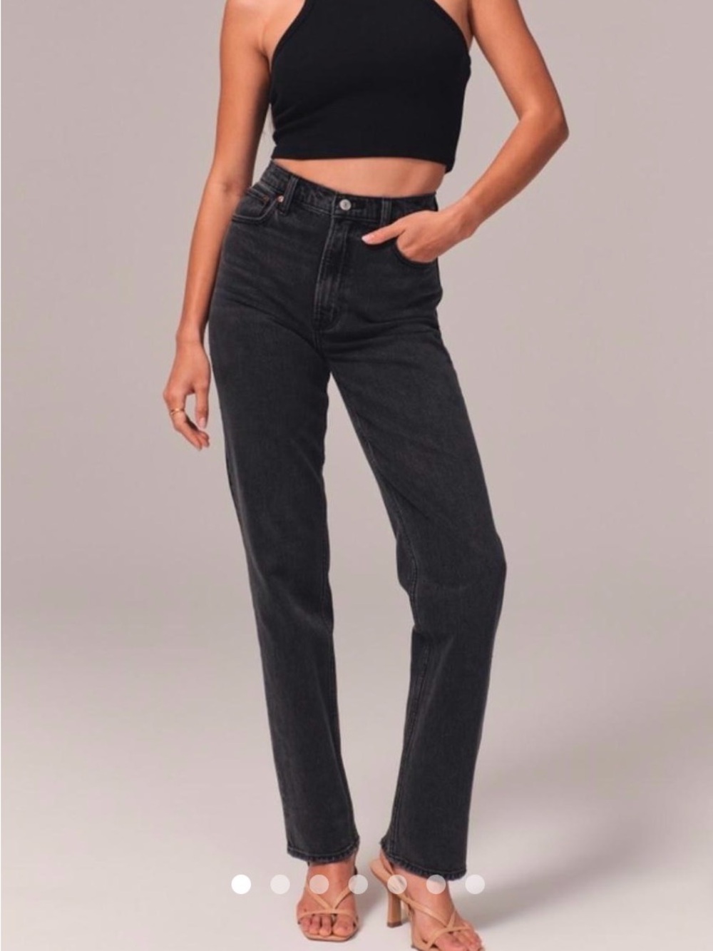 Abercrombie & fitch the vintage straight high rise size 10 black